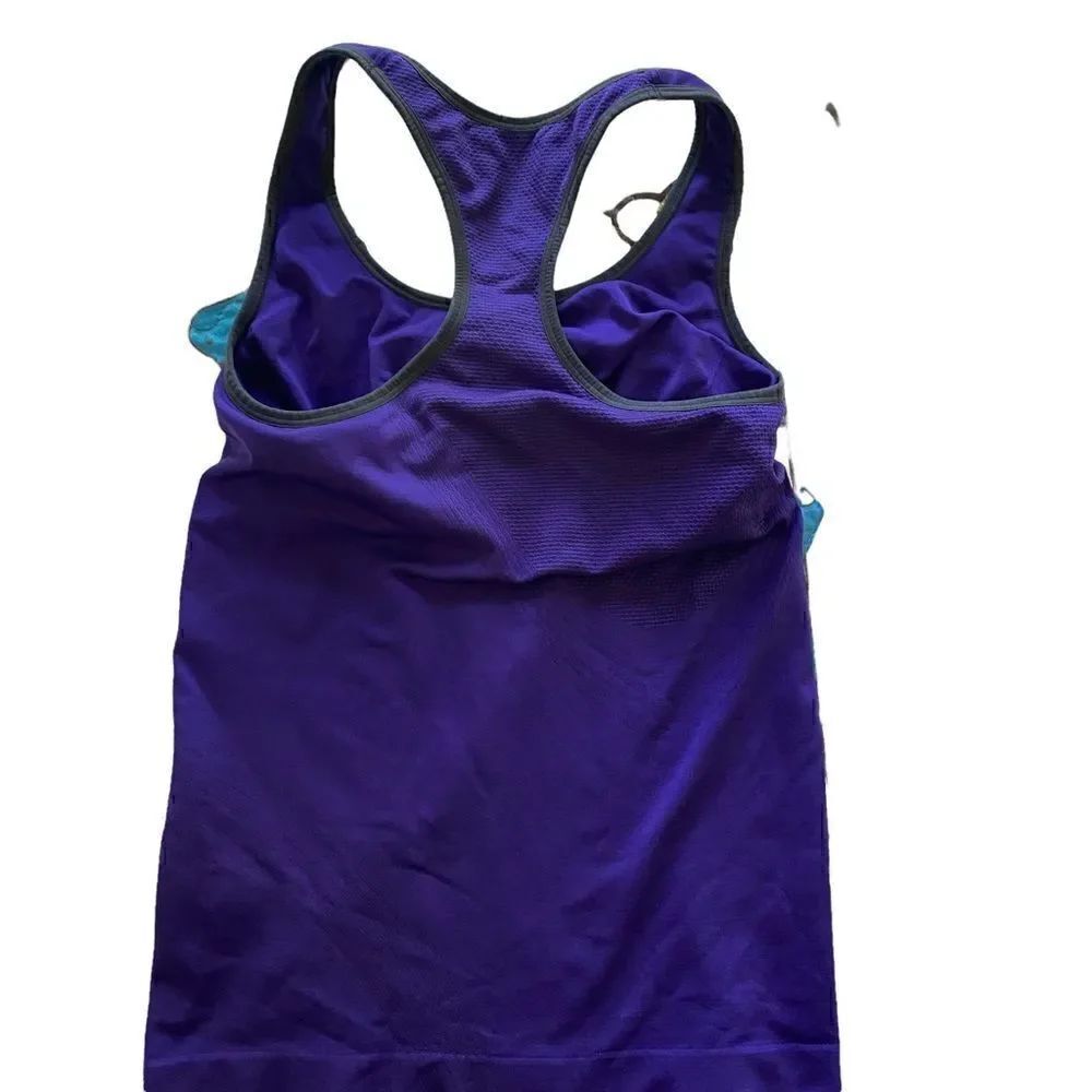 New Balance Medium Purple Bluish Black razor back compression athletic tank - Picture 4 of 4